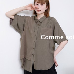 【6/13〜予約販売】■ comme soi（コムソワ）■メッシュレイヤードブラウス　 2025新作