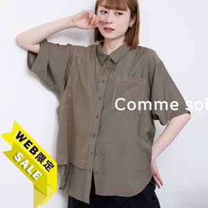 【sale】■ comme soi（コムソワ）■メッシュレイヤードブラウス　 2025新作