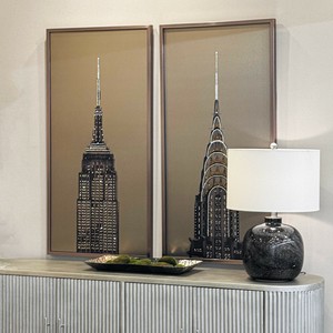 【直送可】クリスタル アートパネル 【Chrysler / Empire State】 幅41×高さ122cm
