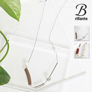 【SALE】【全2種】ウッド パール メタルデザイン ネックレス 紐調節あり BRILLANTE東京（178097他）