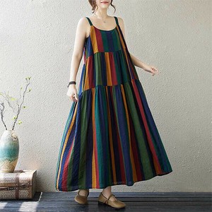 洋装/连衣裙 新商品 无袖 竖纹