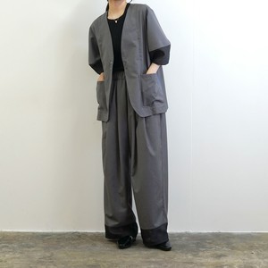 Full-Length Pant black Switching Tuck