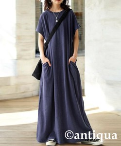 [antiqua] Casual Dress Ladies fashion Short Sleeve 100% Cotton