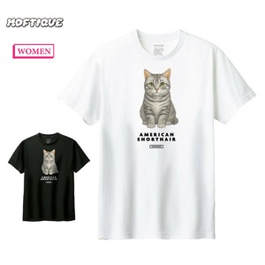 T-shirt Ladies fashion Cat Printed Short-Sleeved T-Shirt Cut-and-sew