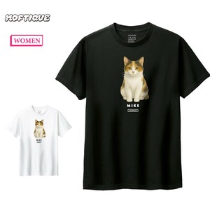 T-shirt Ladies fashion Cat Printed Short-Sleeved T-Shirt Cut-and-sew