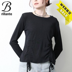 【SALE】ドロスト梨地ストレッチ・シアーTシャツ　色別2サイズ2025ss新作　春夏BRILLANTE東京（191442）