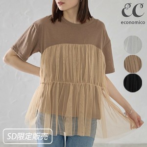 2025SS　チュールティアード半袖Tシャツ　2025新作　Economico