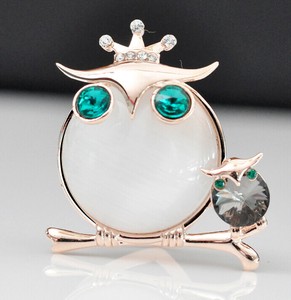 Jewelry Owl Kimono Brooch
