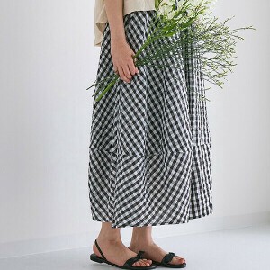 Skirt Gingham Check Balloon Skirt