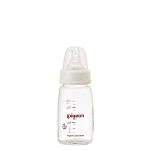 スリムタイプ　哺乳びん（耐熱ガラス製・シリコーンゴム製乳首付）　120ml