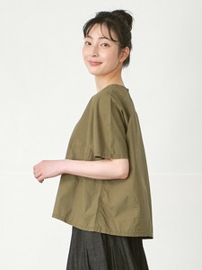 【予約販売】胸ポケットプルオーバーブラウス　綿ダンプ 3色 M L LL 3L 《大きいサイズ》【8月入荷予定】