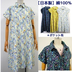 2025年新商品 洋装/连衣裙 棉 衬衫洋装/连衣裙 花卉图案 日本制造