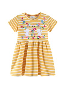 Kids' Casual Dress Floral Pattern Rabbit Short Sleeve