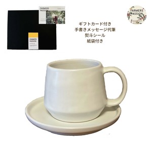 Cup & Saucer Set Gift White Pottery