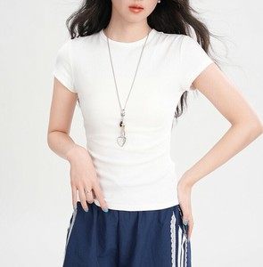 Tシャツ 半袖 無地 ラウンドネック 快適 レディース ファッション  MBQ546