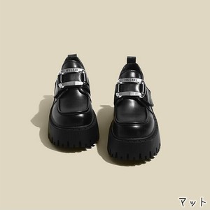 【現品50％オフ】WU2236s-m-23.5 厚底ローファー PU ブラック カジュアル オールシーズン