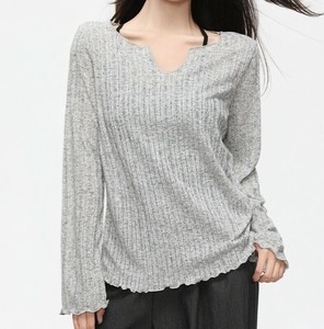 Tシャツ Vネック 長袖 無地 ゆったり 快適 レディース ファッション MBQ555