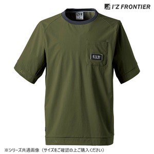 アイズフロンティア ストレッチ半袖クルーネックシャツ 10 カーキ LL 4905