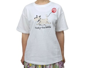 半袖Tシャツ　個性的　フロント刺繍　犬　ドッグ　アニマル