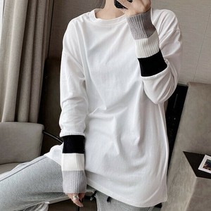 【現品50％オフ】EH2656s-2XL 長袖Tシャツ コットン 袖リブ 丈長め カジュアル  春 秋