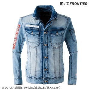アイズフロンティア 冷感デニムワークジャケット 35 ケミカルブルー M 7450