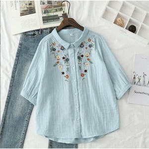 [SD Gathering] Button Shirt/Blouse Flower Double Gauze Cotton
