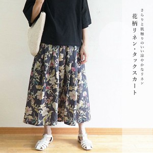Skirt Floral Pattern Linen