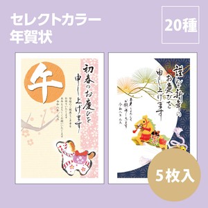 【2026年午年】【年賀状】【定番】【年末】『セレクトカラー』5枚入　※8/7締切