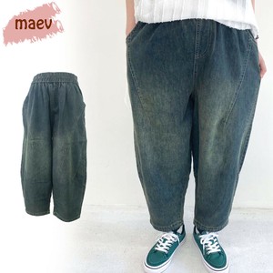 maev【2025年新作】6月新作 斜め切り替えテーパードパンツ デニムパンツ デニム ウエストゴム