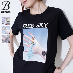 《全3柄》 ラインストーンイラストTシャツ 2025新作　BRILLANTE東京（198230）