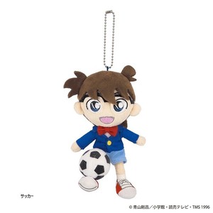 【即納】名探偵コナン ぬいぐるみ　コナン (マスコット) サッカー　キーチェーン付き