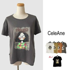 【新色追加】ガールズプリントTシャツ　カットソー　綿スラブTシャツ　5色展開