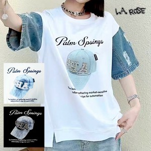 T-shirt Printed Switching Cut-and-sew
