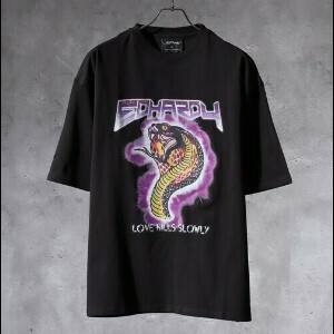 ED HARDY ルーズサイズ バンド風 半袖Tシャツ【2025夏】