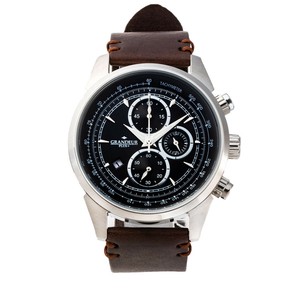 Analog Watch Brown CHRONOGRAPH black Made in Italy