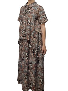 Button Shirt/Blouse Patterned Ladies fashion Short Sleeve Shirt