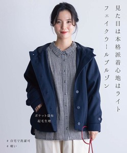 【10月入荷予定】【予約販売】【2025冬物新作】フェイクウールフード付きブルゾン