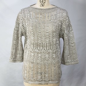 Sweater/Knitwear Tunic Openwork Pattern S/S Made in Japan