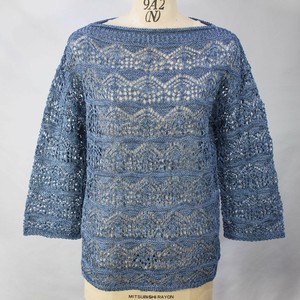 Sweater/Knitwear Tunic Openwork Pattern Made in Japan
