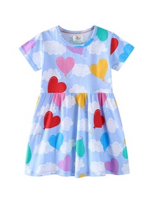 Kids' Casual Dress Patterned Short Sleeve