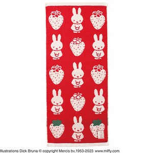 miffy ミッフィー　ディック・ブルーナ　ミッフィーストロベリー　フェイスタオル　レッド