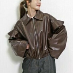 Pre-order Blouson Jacket Ruffle Sleeve Sten Collar Blouson
