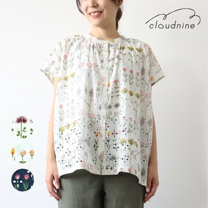 Button Shirt/Blouse Floral Pattern 2-way Blouse Front Opening 100% Cotton
