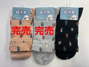 短袜 冷感 新商品 花朵 圆领 春夏