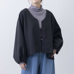 【11月入荷予定】【2025冬物新作】フェイクウールVネック袖タックジャケット
