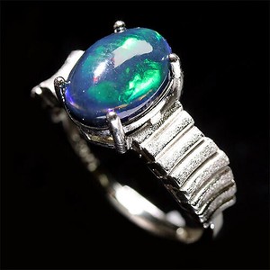 Silver-Based Opal/Tourmaline Ring Natural Stone Rings
