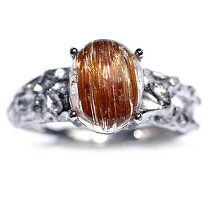 Silver-Based Rutile Quartz Ring Rings