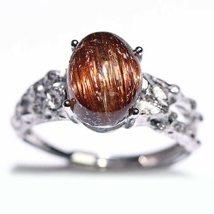 Silver-Based Rutile Quartz Ring Rings