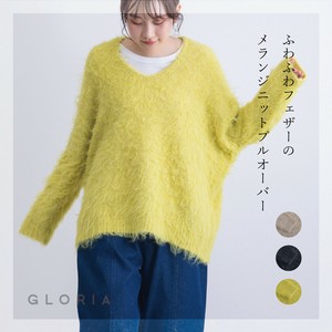 【11月予約販売】【2025年秋冬】フェザーヤーンメランジニットプルオーバー