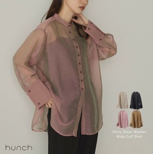 Pre-order Button Shirt/Blouse Spring/Summer Glossy Sheer Washer [2025 NEW]